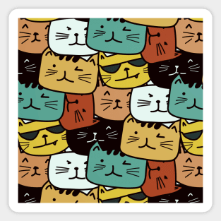 Cartoon Cool Cats Sticker